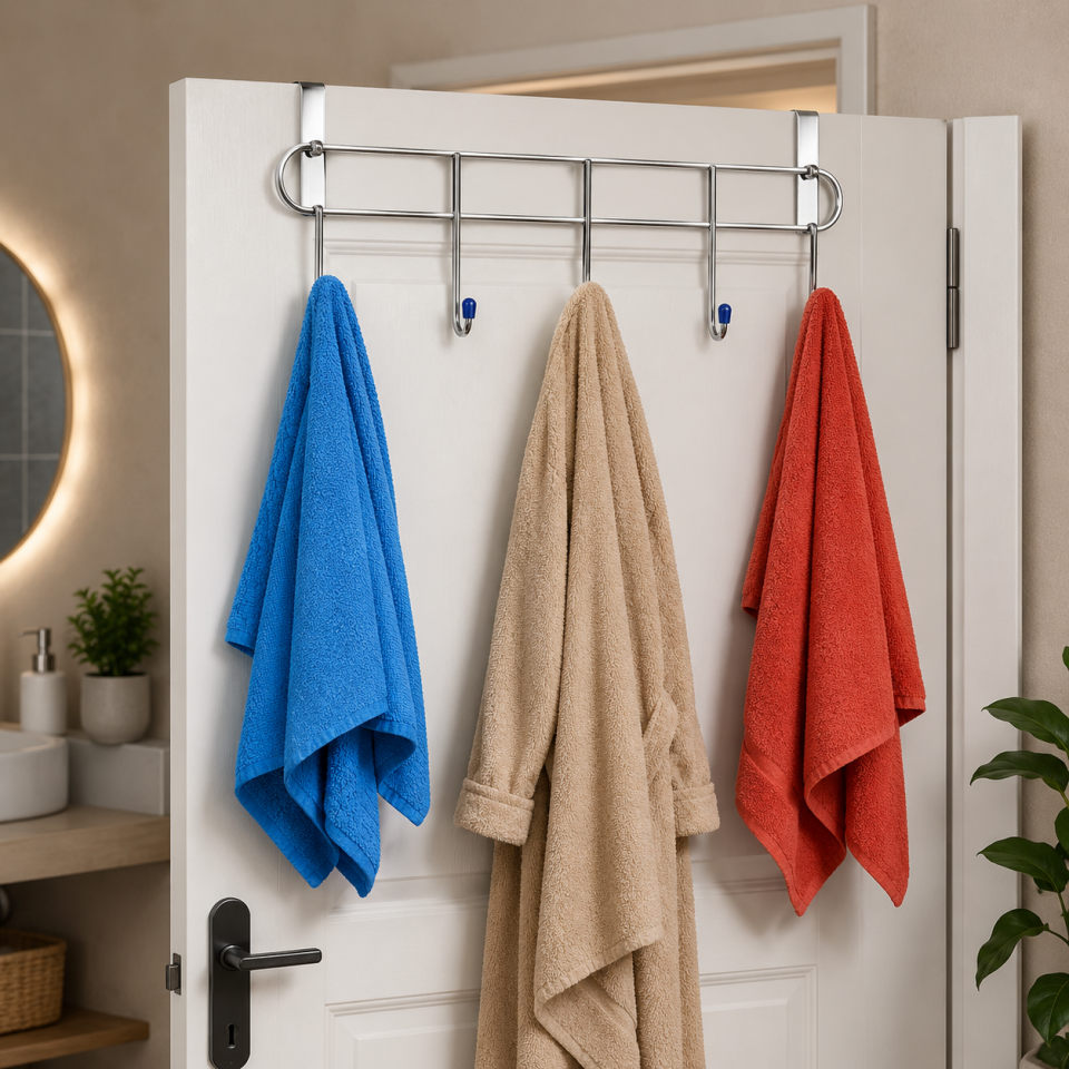 Paslanmaz Çelik Kollu Duvar Askılığı 40x10 cm – Çok Amaçlı Krom Havlu ve Kıyafet Askısı