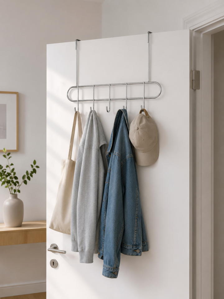 Paslanmaz Çelik Kollu Duvar Askılığı 40x10 cm – Çok Amaçlı Krom Havlu ve Kıyafet Askısı