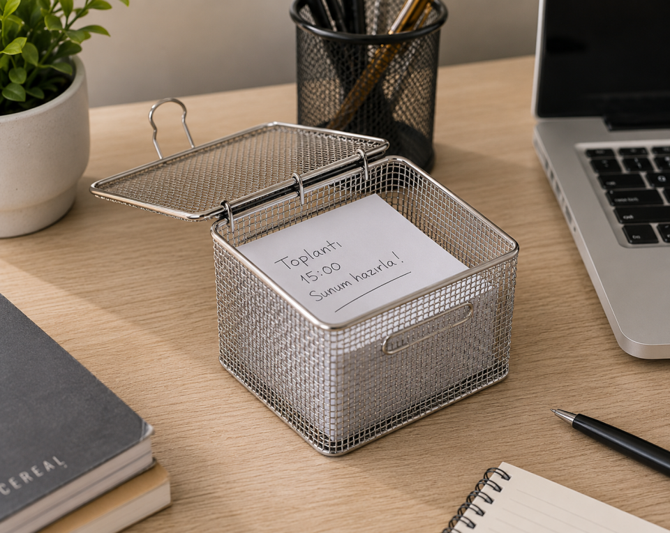 Krom Paslanmaz Çelik Çok Amaçlı Mini Düzenleyici Kutu – 9x9x5 cm Dekoratif Saklama Kutusu